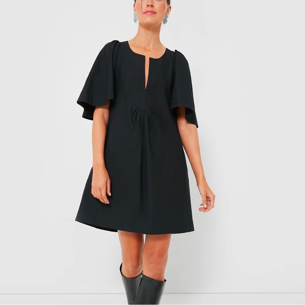 Tuckernuck Pomander Place Black Finley Flutter Sleeve Dress